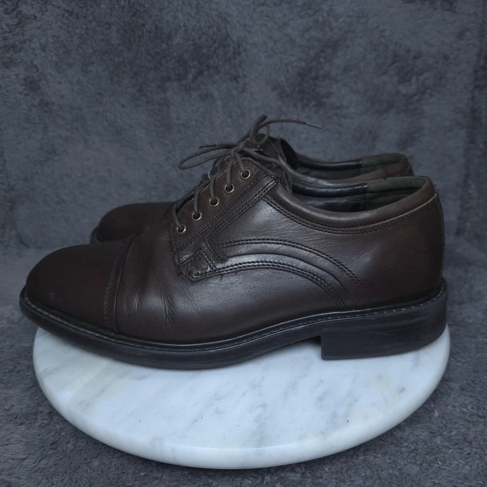 Bill Blass Ethan Shoes Mens Size 8 Brown Leather Derby Dress Comfort Italy